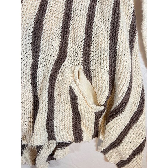 Free People Knit Cardigan SZ S Oversized Chevron Pattern Lightweight Womens Boho - Picture 11 of 12
